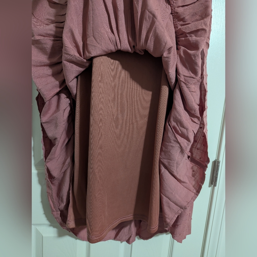 Ruffled Sleeveless Dress in Dusty Pink - Picture 7 of 9